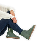 Men's Green Suede Chelsea Boots - Handcrafted Calf Leather Wide Toe Box | Bespoky