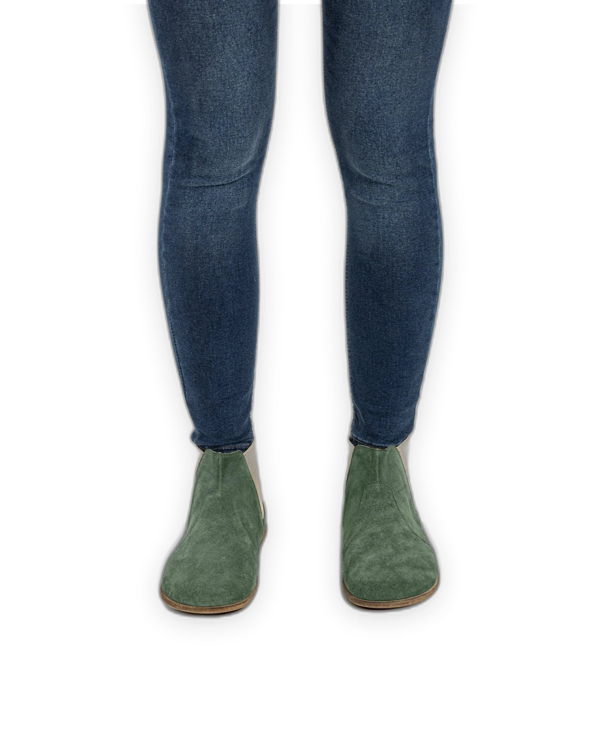 Detail Green Suede Chelsea Boots - Handcrafted Calf Leather Turkey | Bespoky