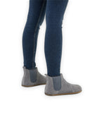 Pair Grey Suede Chelsea Boots - Barefoot Wide Toe Calf Leather | Bespoky