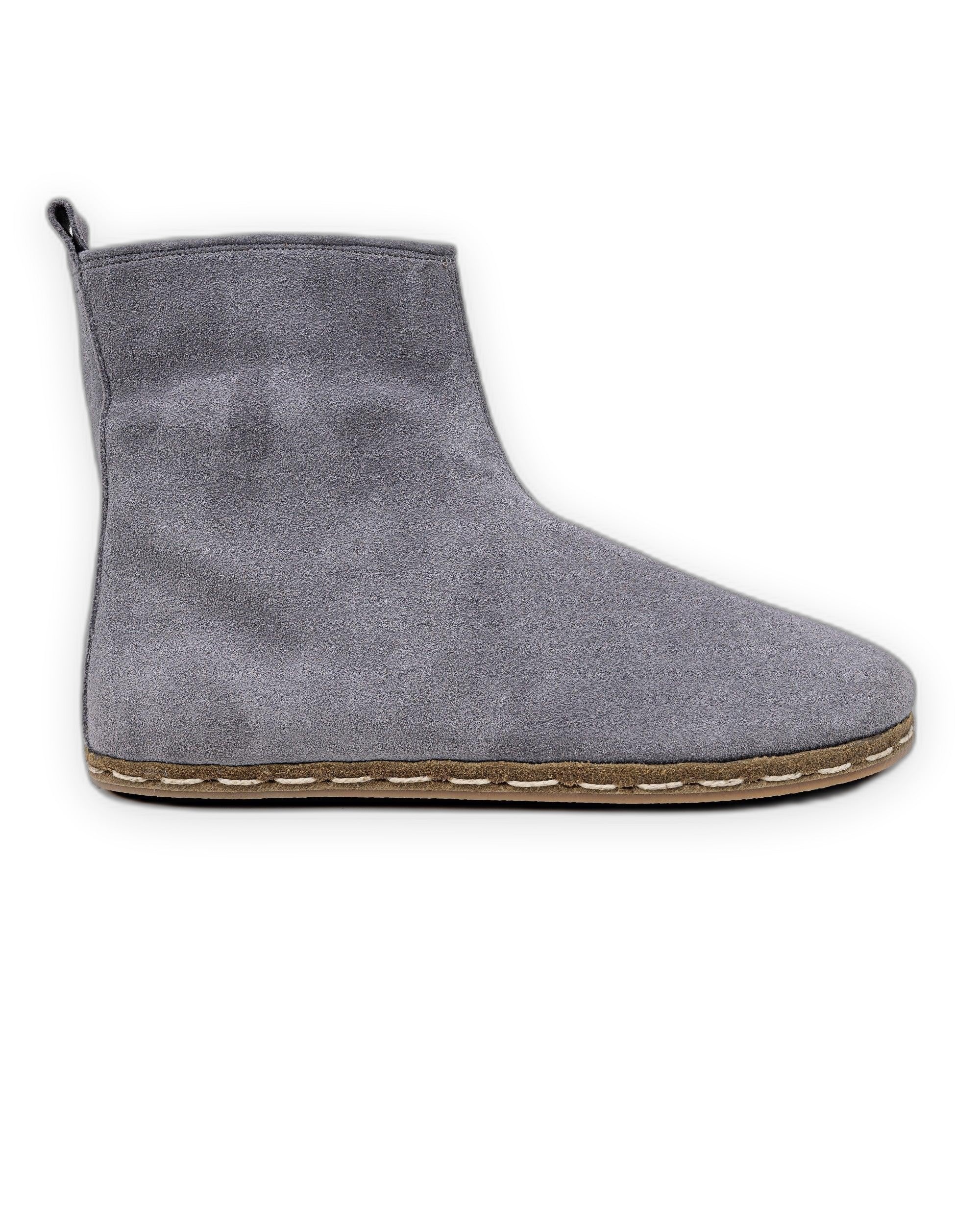Side view Grey Suede Chelsea Boots - Calf Leather Zero Drop | Bespoky