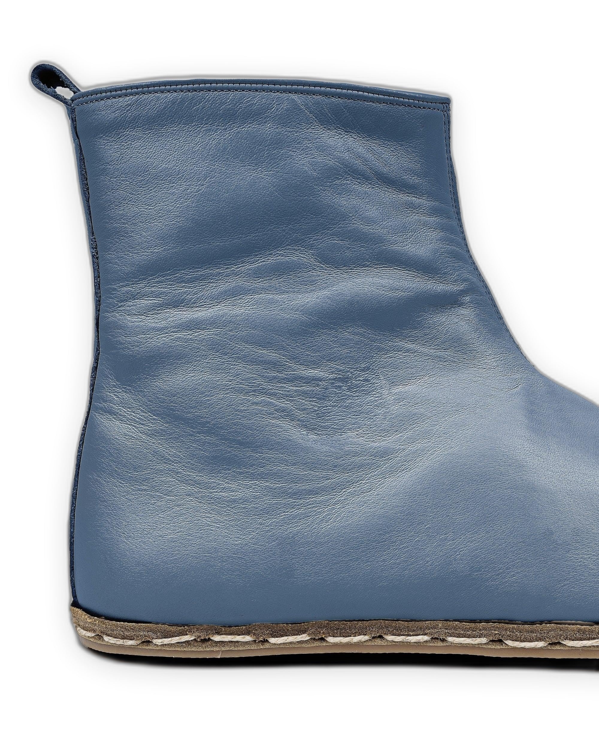 Close-up calf leather - Jean Blue Chelsea Boots Detail | Bespoky