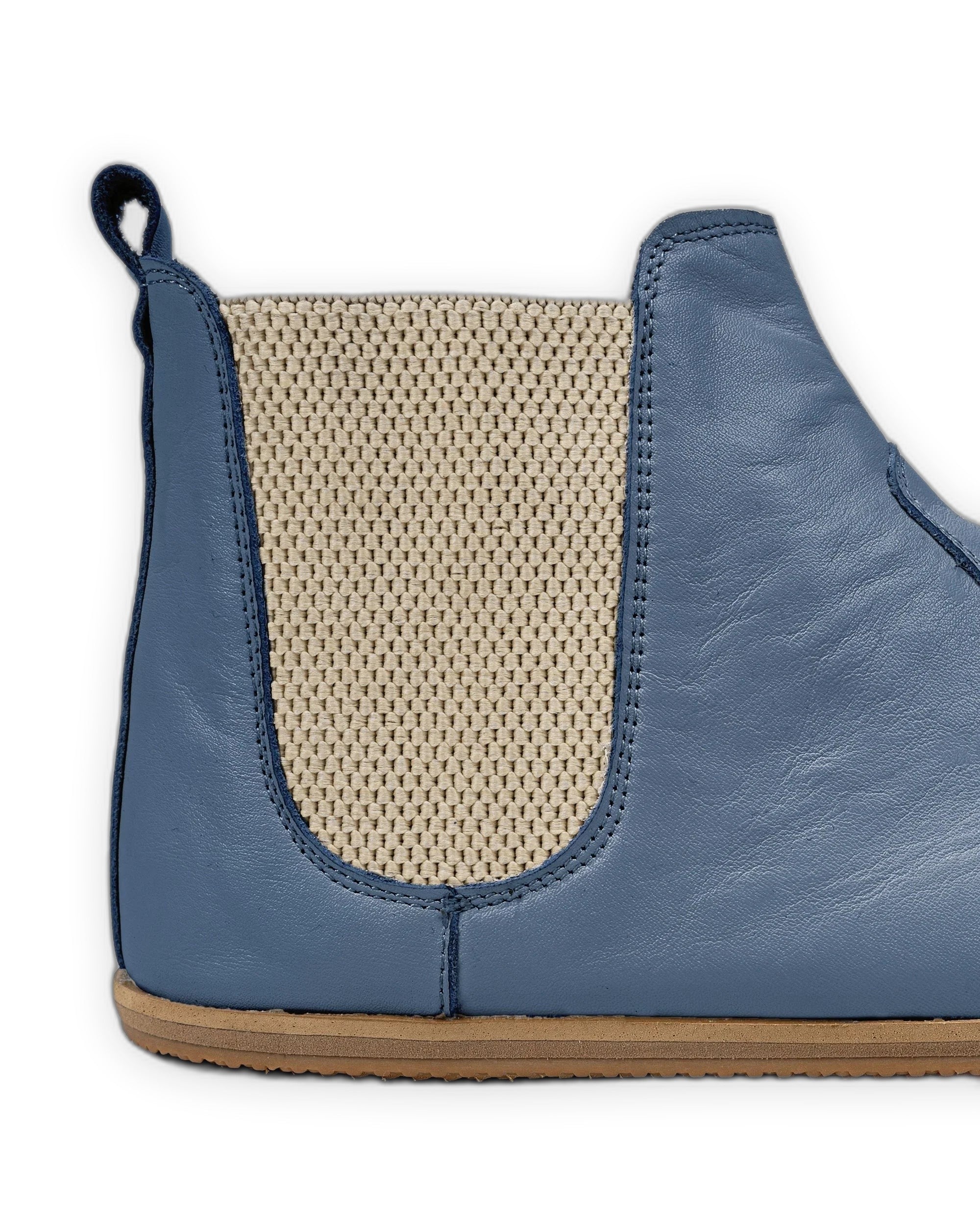 Side view Jean Blue Chelsea Boots - Calf Leather Zero Drop | Bespoky