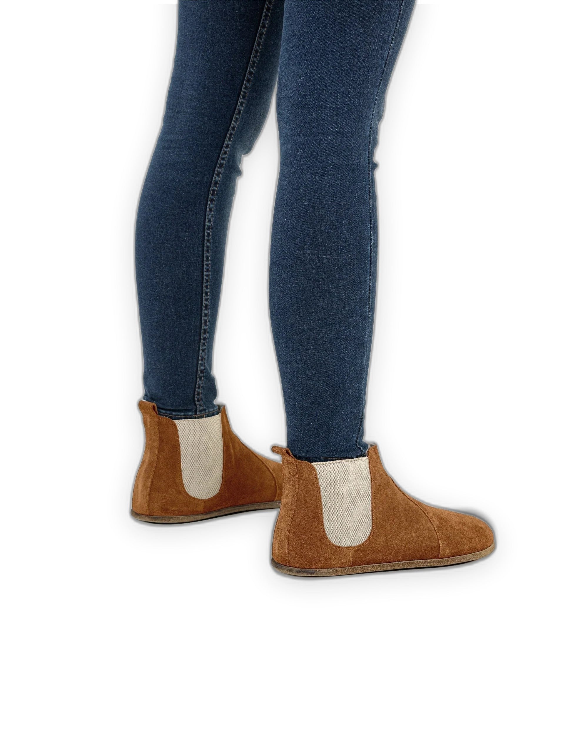 Pair Suede Chelsea Boots - Barefoot Wide Toe Calf Leather | Bespoky