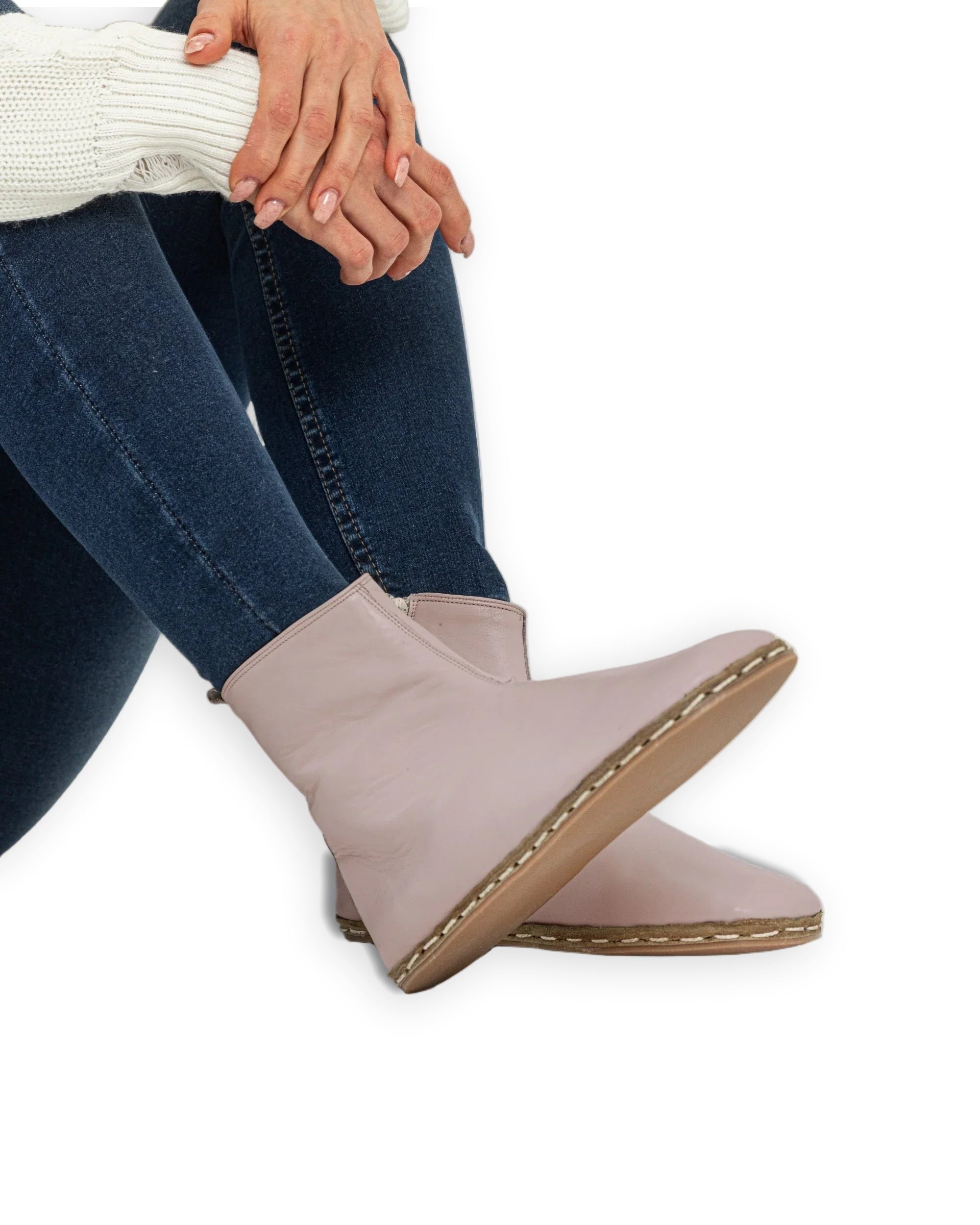 Men's Pink Chelsea Boots - Handcrafted Calf Leather Wide Toe Box | Bespoky