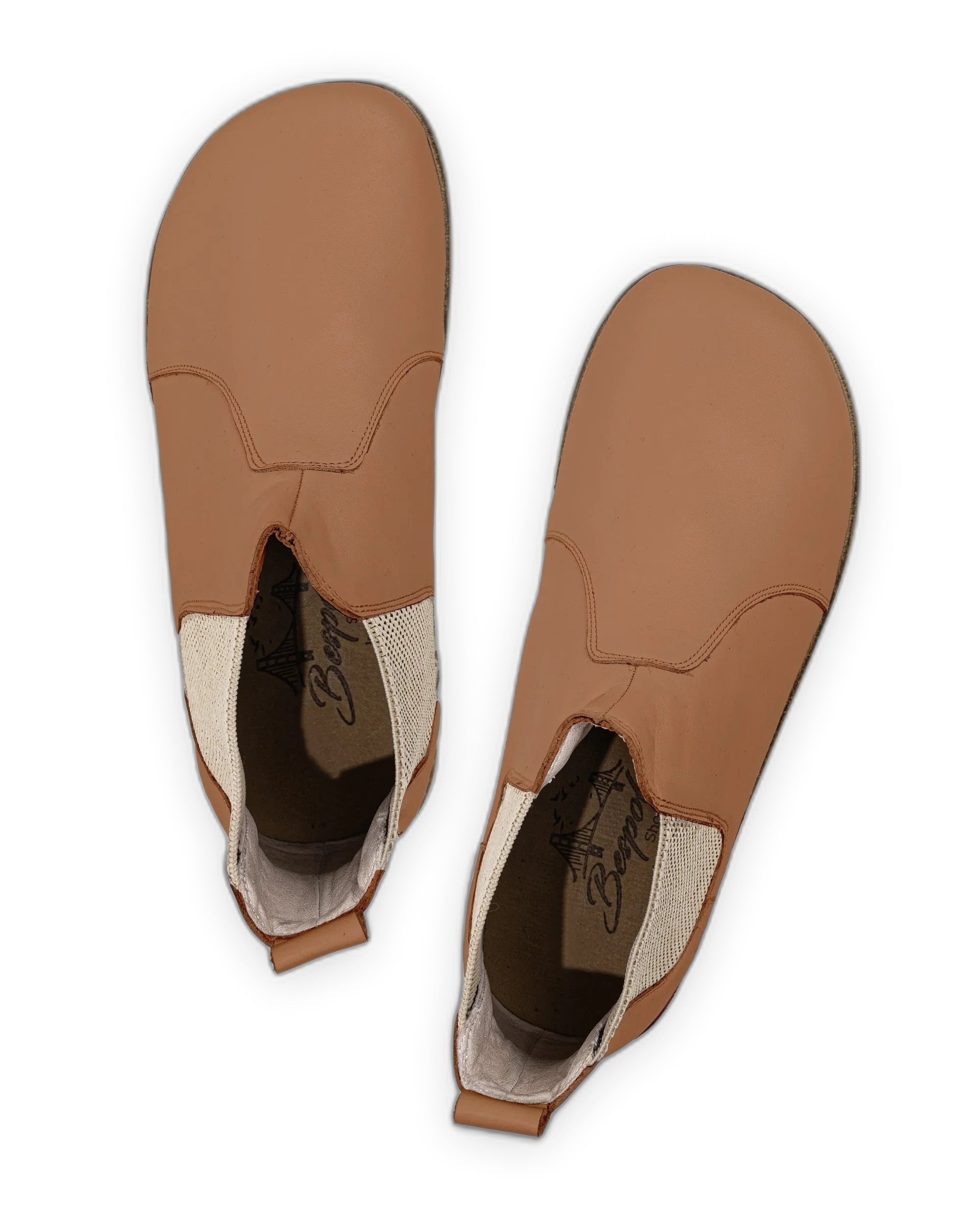 Top view Tan Chelsea Boots - Handcrafted Calf Leather | Bespoky