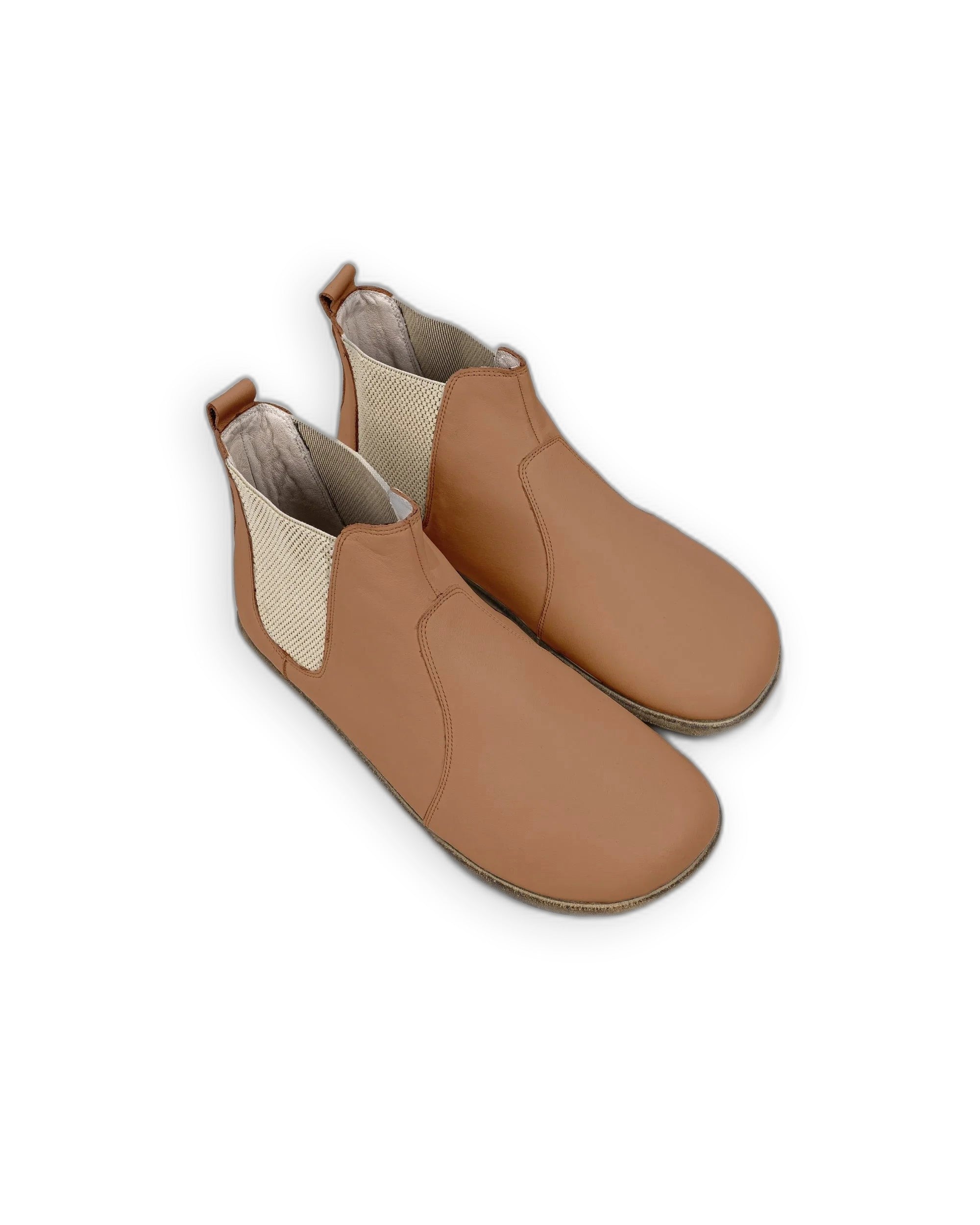 Men's Tan Chelsea Boots - Handcrafted Calf Leather Wide Toe Box | Bespoky