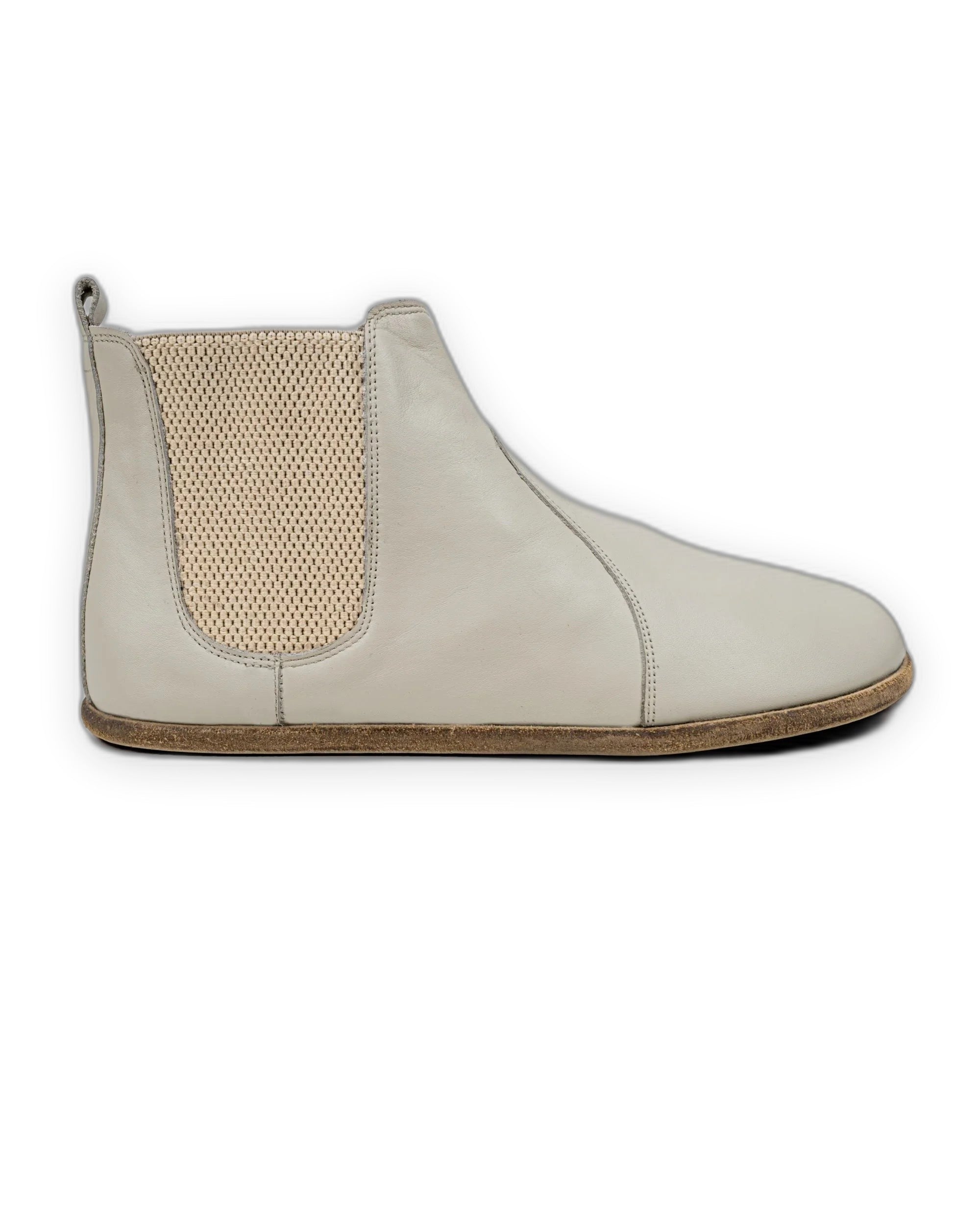 Back view Lucas Beige Chelsea Boots - Calf Leather Handcrafted | Bespoky