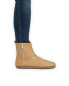 Side view Melon Yellow Chelsea Boots - Calf Leather Zero Drop | Bespoky