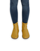 Detail Mustard Chelsea Boots - Handcrafted Calf Leather Turkey | Bespoky