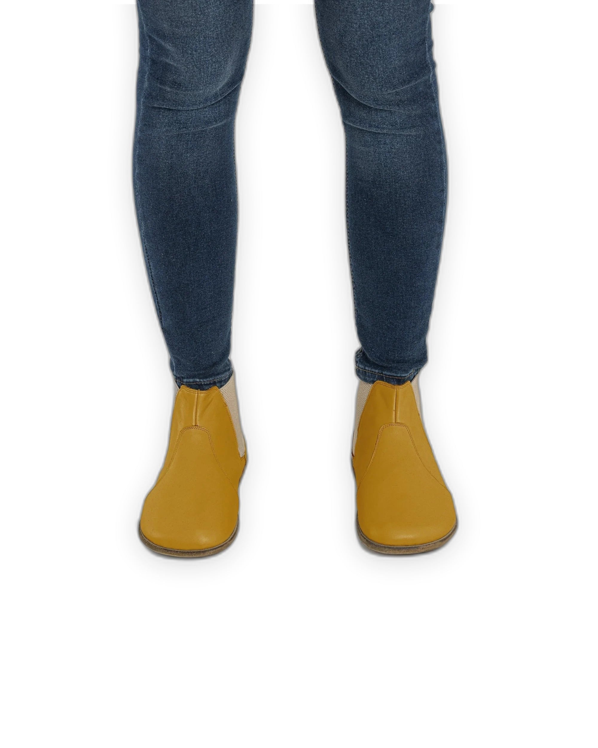 Detail Mustard Chelsea Boots - Handcrafted Calf Leather Turkey | Bespoky