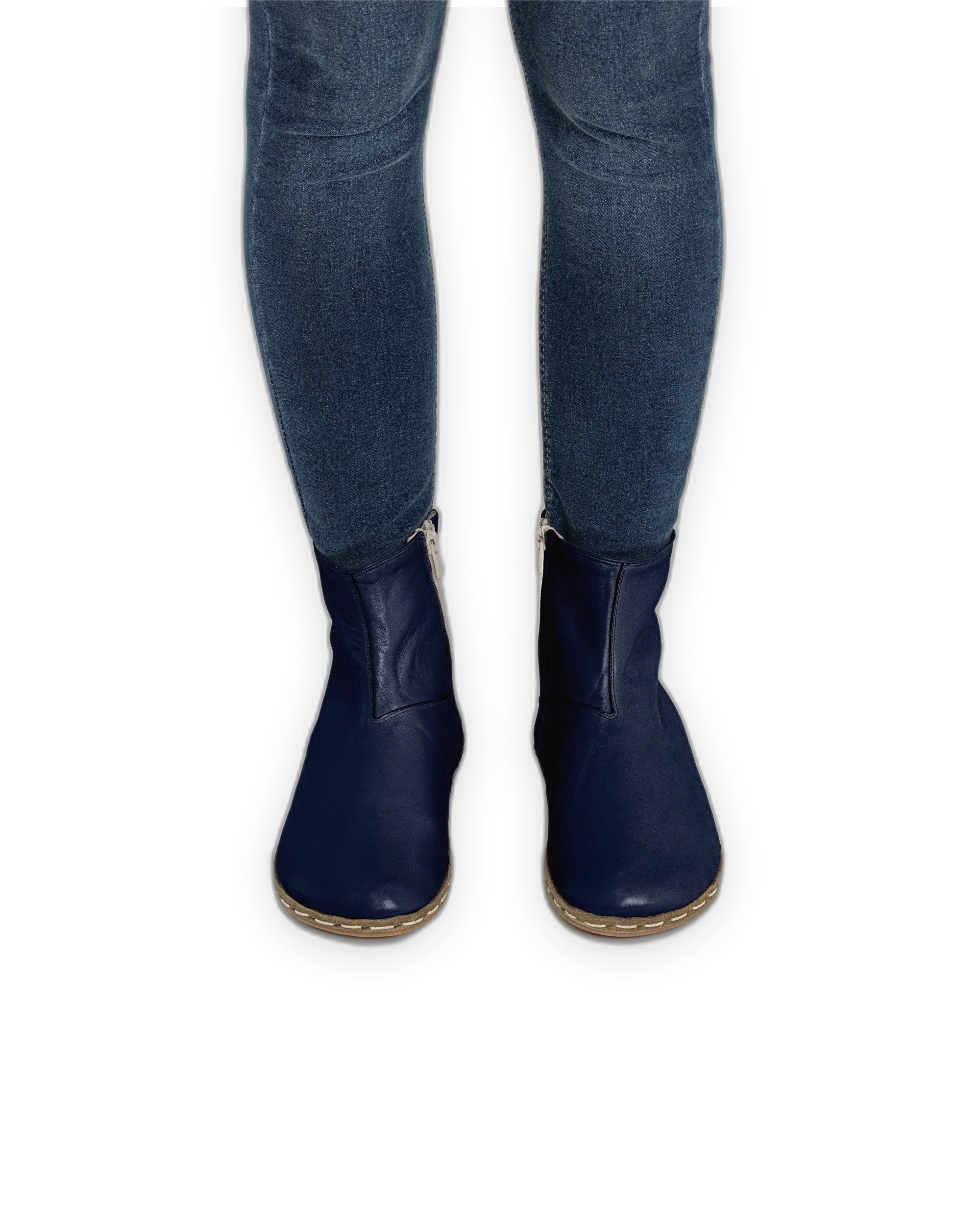 Detail Navy Blue Chelsea Boots - Handcrafted Calf Leather Turkey | Bespoky