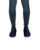 Detail Navy Blue Chelsea Boots - Handcrafted Calf Leather Turkey | Bespoky
