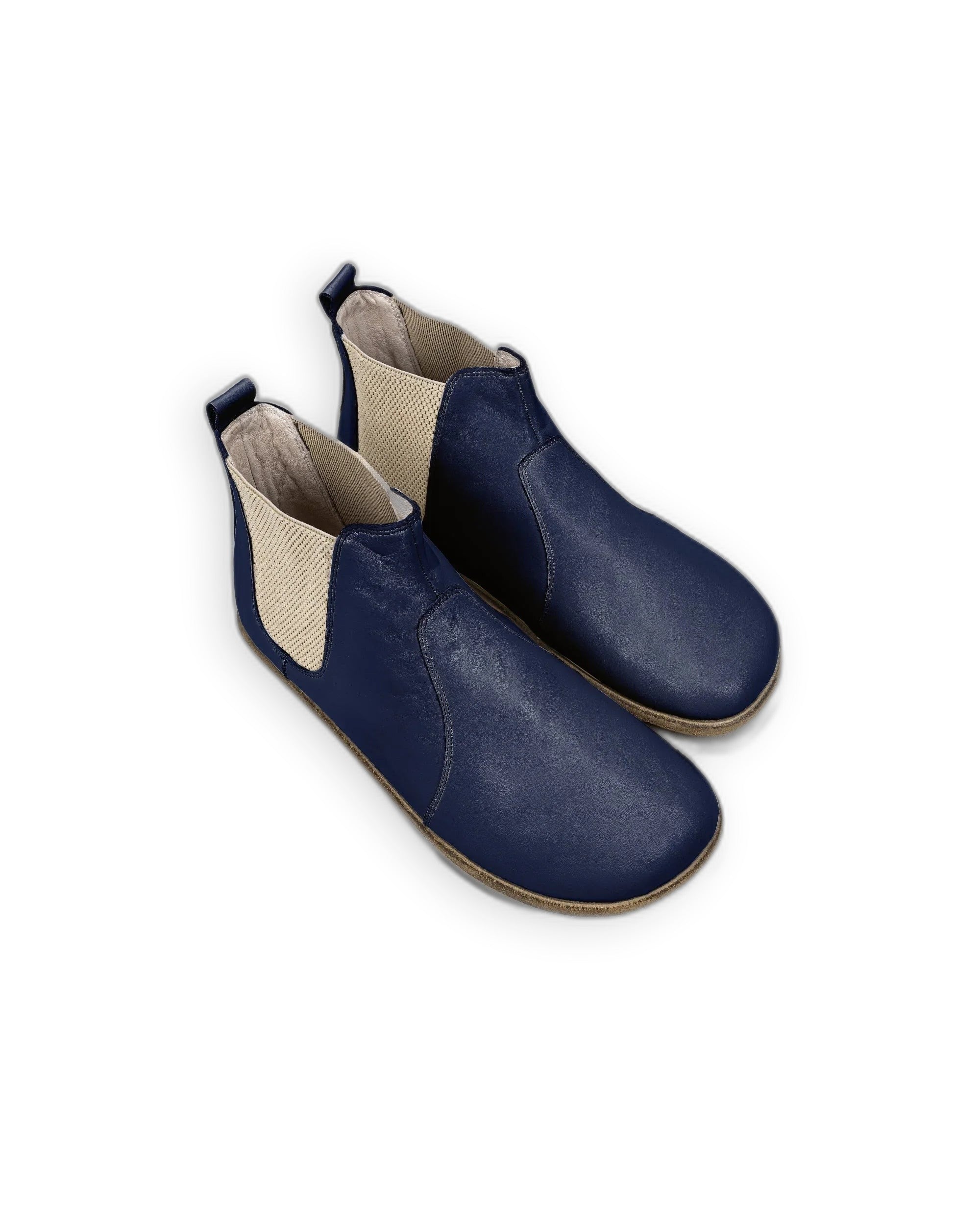 Men's Navy Blue Chelsea Boots - Handcrafted Calf Leather Wide Toe Box | Bespoky