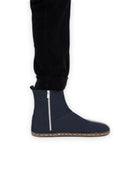 Detail Navy Nubuck Chelsea Boots - Handcrafted Calf Leather Turkey | Bespoky