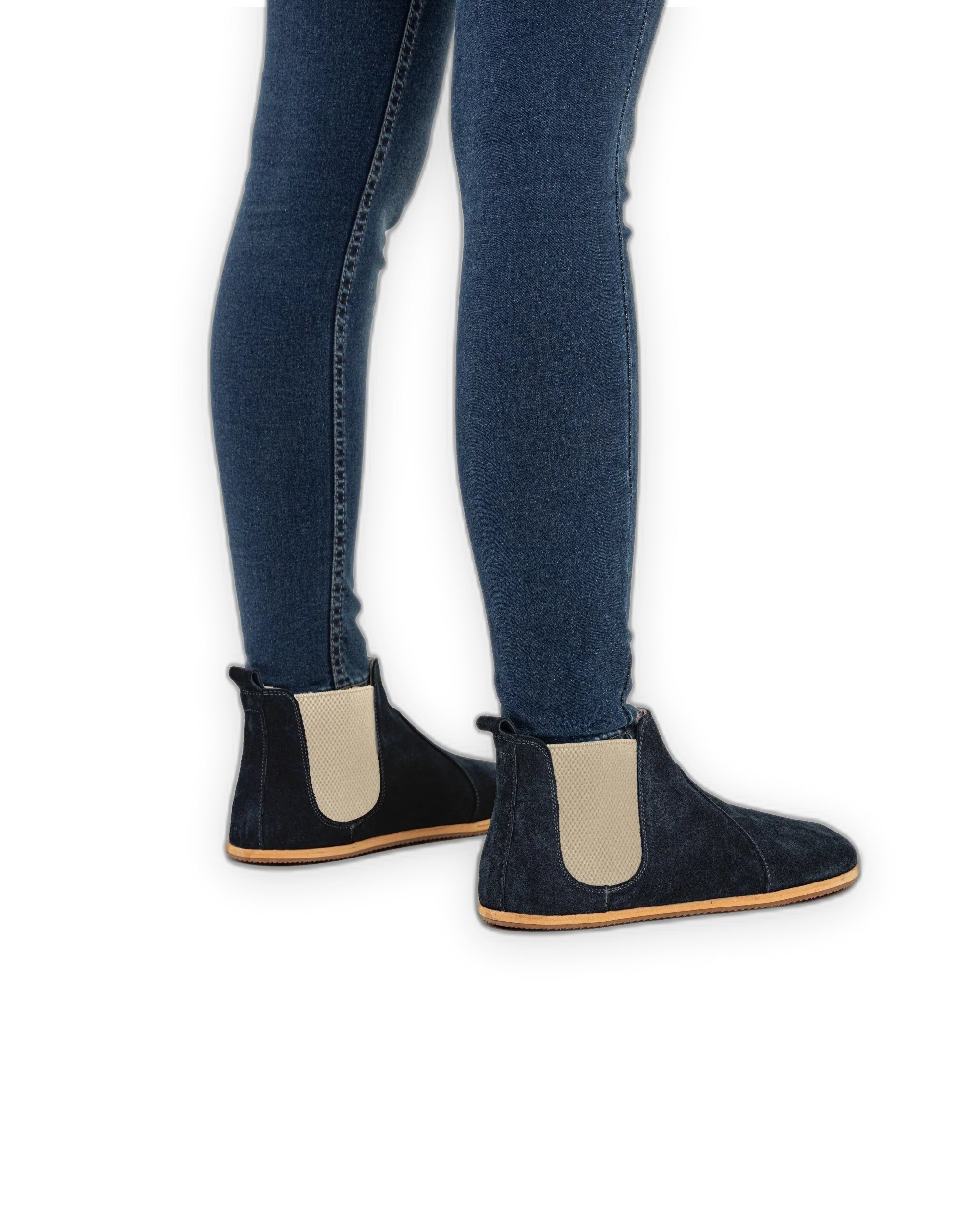 Detail Navy Suede Chelsea Boots - Handcrafted Calf Leather Turkey | Bespoky