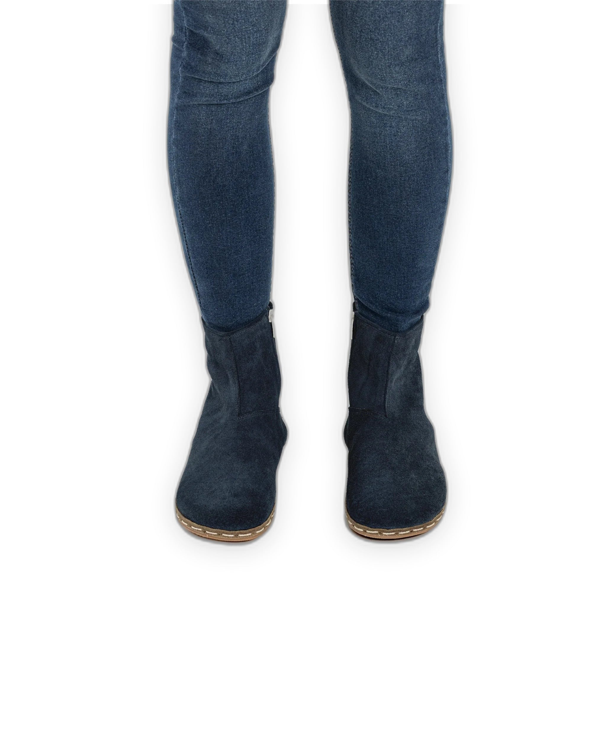 Detail Navy Suede Chelsea Boots - Handcrafted Calf Leather Turkey | Bespoky
