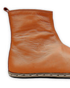 Close-up calf leather - Orange Chelsea Boots Detail | Bespoky