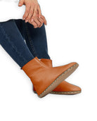 Men's Orange Chelsea Boots - Handcrafted Calf Leather Wide Toe Box | Bespoky