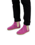 Detail Pink Nubuck Chelsea Boots - Handcrafted Calf Leather Turkey | Bespoky