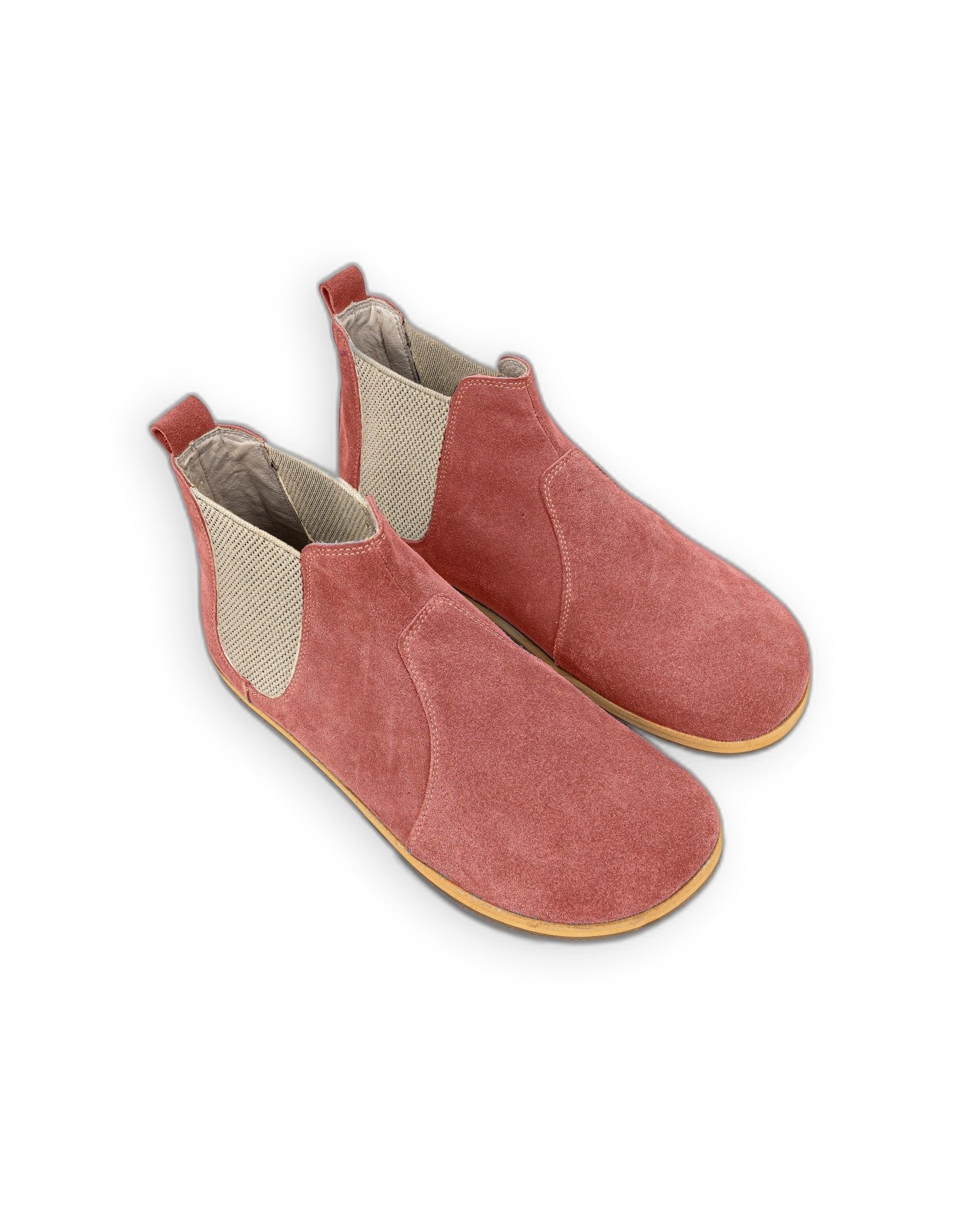 Men's Pink Suede Chelsea Boots - Handcrafted Calf Leather Wide Toe Box | Bespoky
