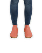 Pair Pomegranate Chelsea Boots - Barefoot Wide Toe Calf Leather | Bespoky