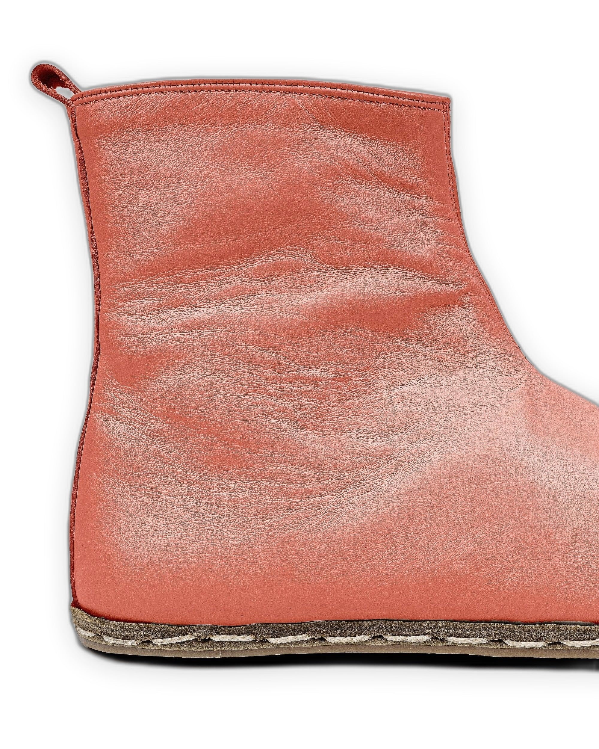 Close-up calf leather - Pomegranate Chelsea Boots Detail | Bespoky