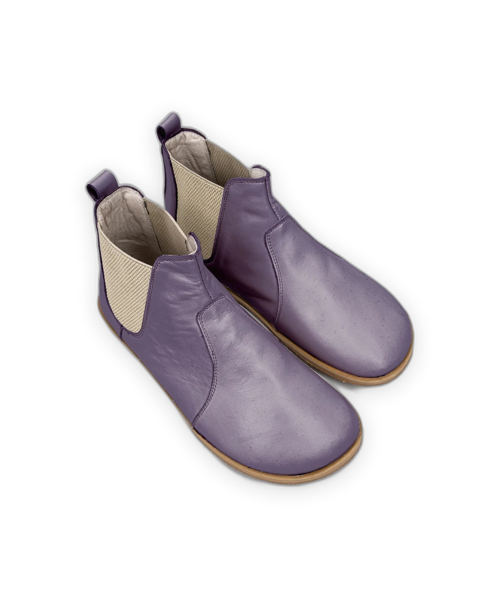 Men's Purple Chelsea Boots - Handcrafted Calf Leather Wide Toe Box | Bespoky
