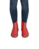 Detail Red Chelsea Boots - Handcrafted Calf Leather Turkey | Bespoky