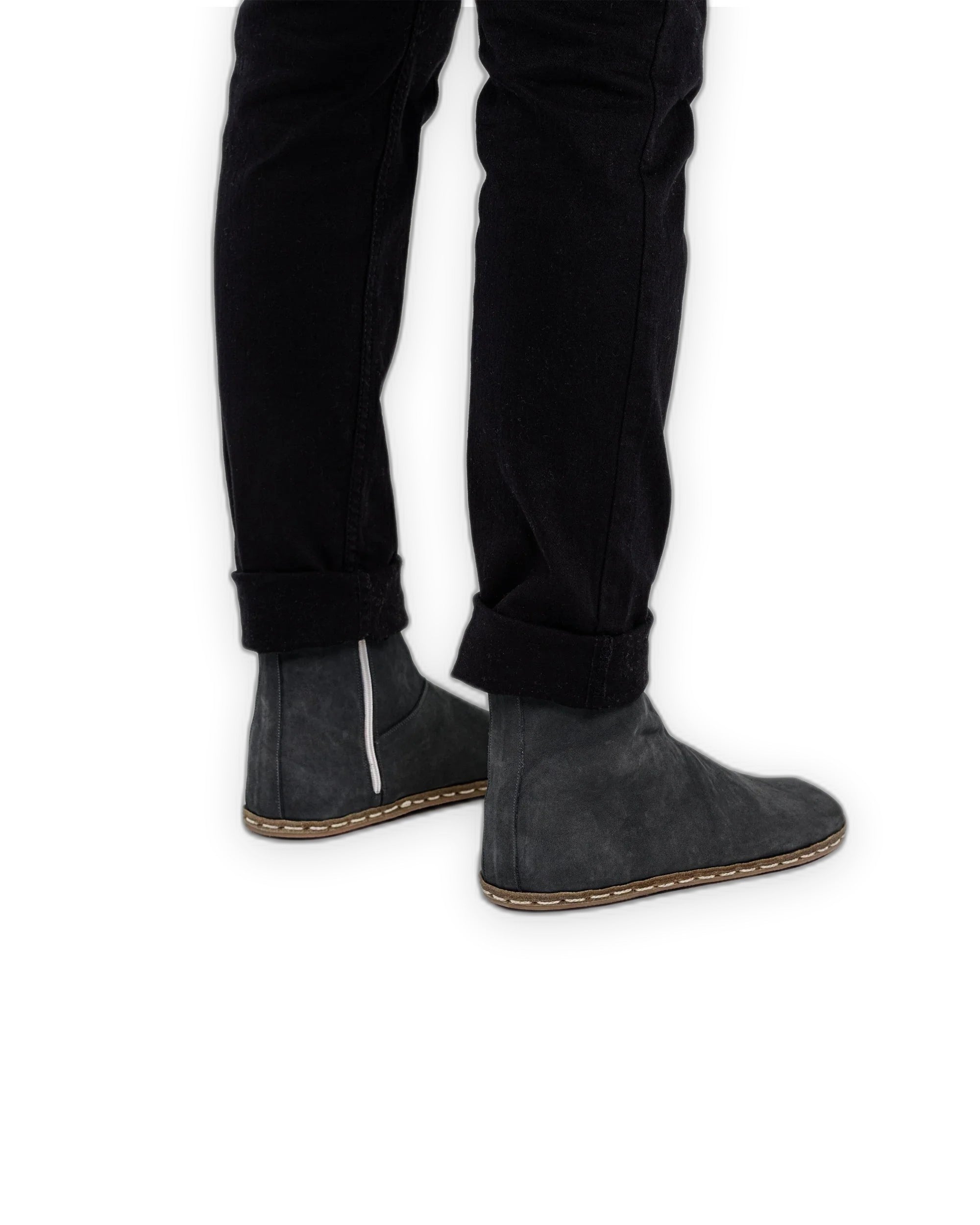 Pair Smoked Nubuck Chelsea Boots - Barefoot Wide Toe Calf Leather | Bespoky