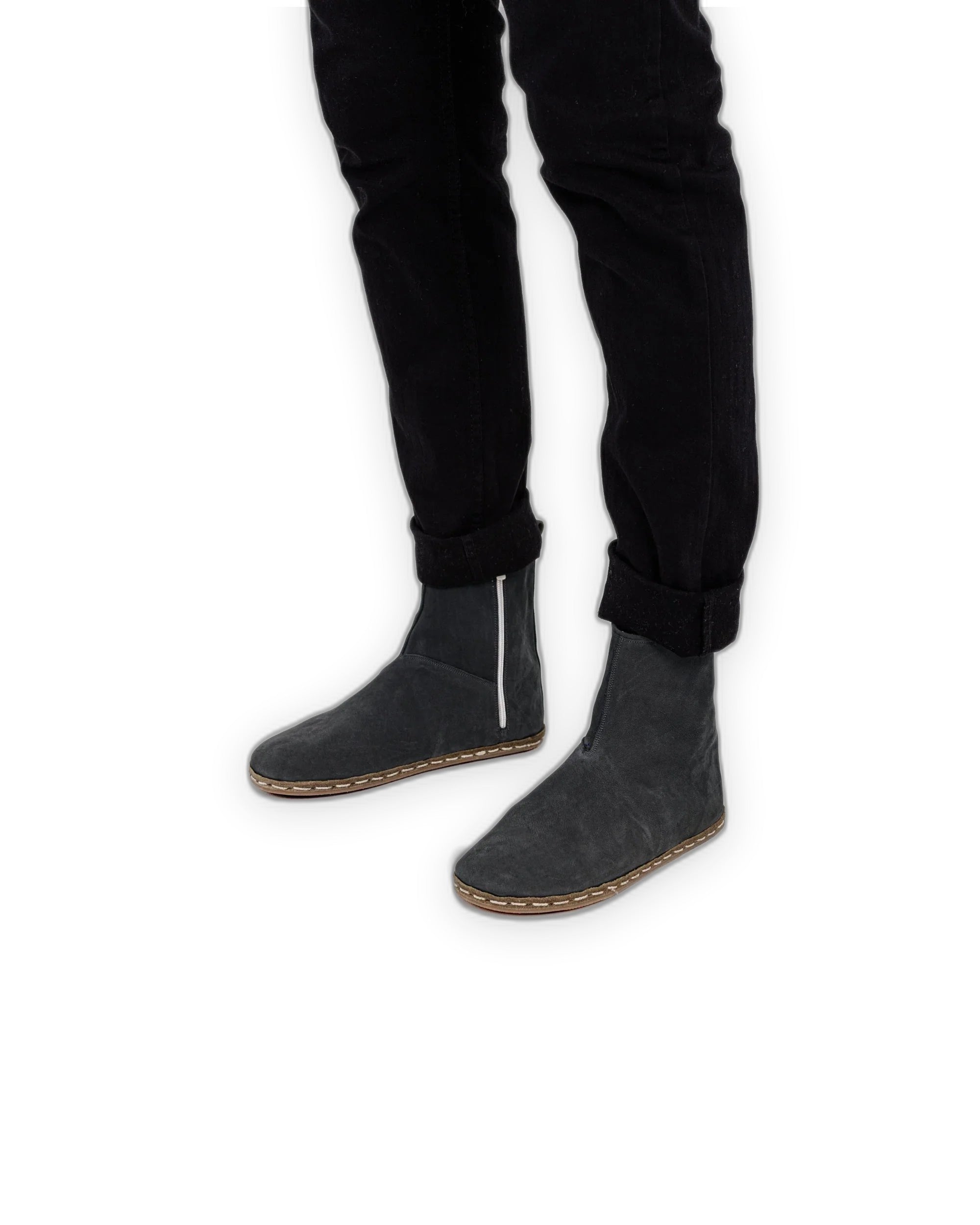 Men's Smoked Nubuck Chelsea Boots - Handcrafted Calf Leather Wide Toe Box | Bespoky