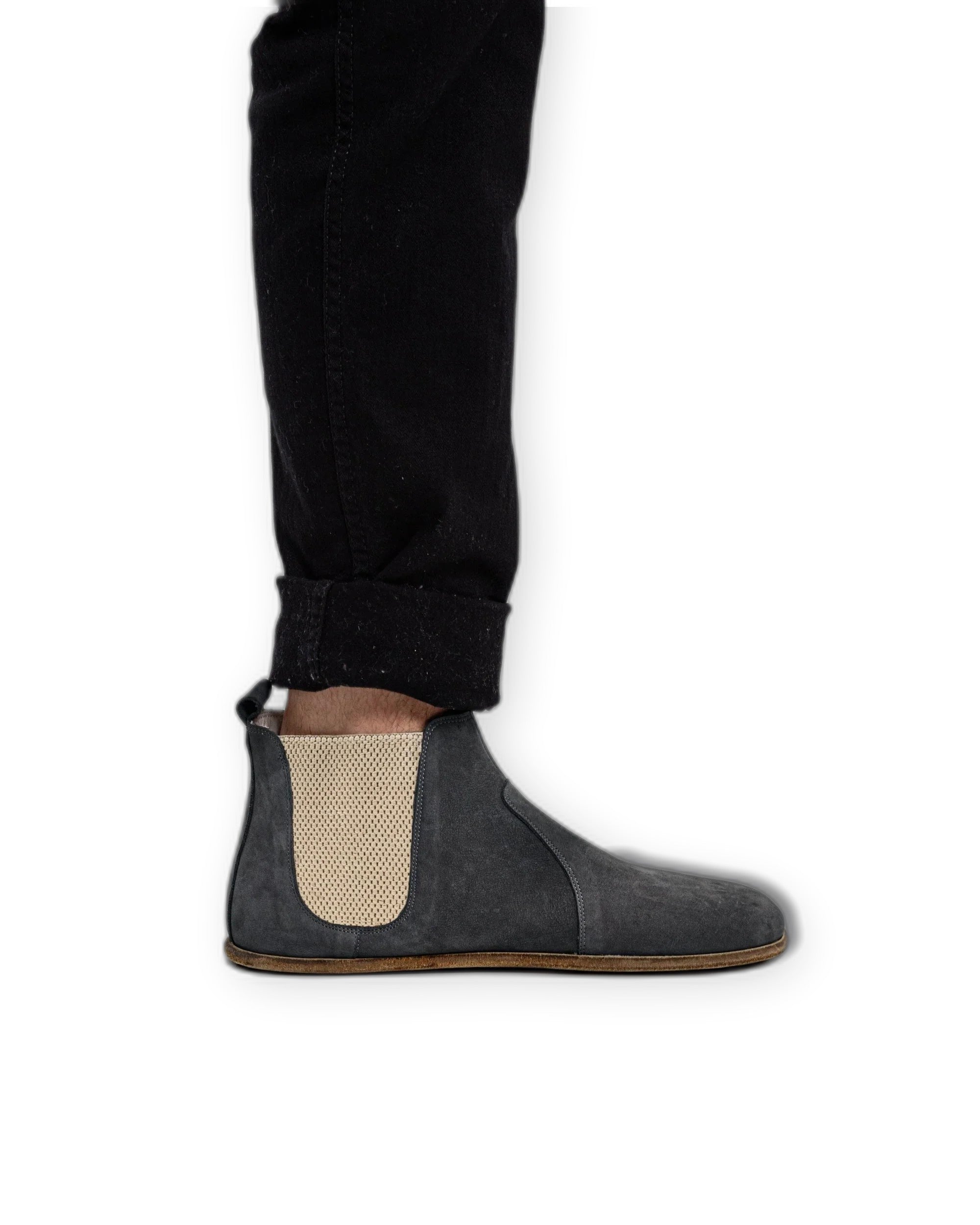 Back view Smoked Nubuck Chelsea Boots - Calf Leather Handcrafted | Bespoky