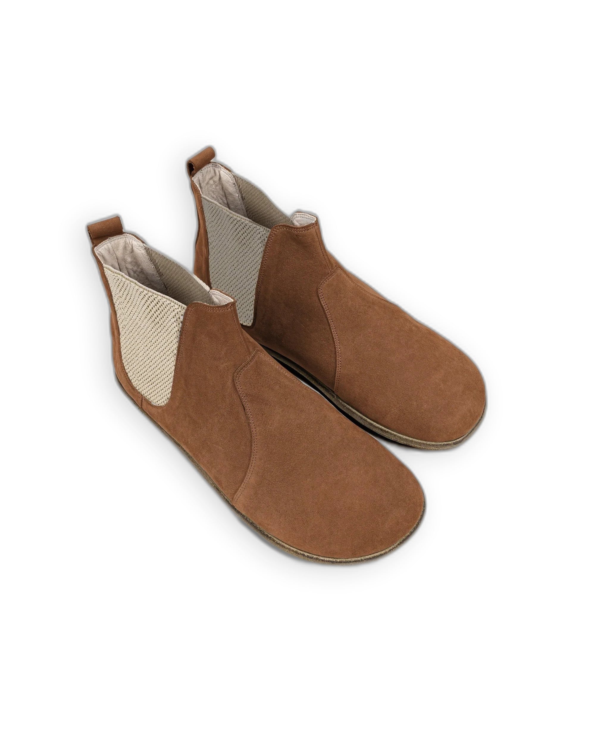 Men's Tan Nubuck Chelsea Boots - Handcrafted Calf Leather Wide Toe Box | Bespoky