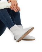 Men's White Chelsea Boots - Handcrafted Calf Leather Wide Toe Box | Bespoky