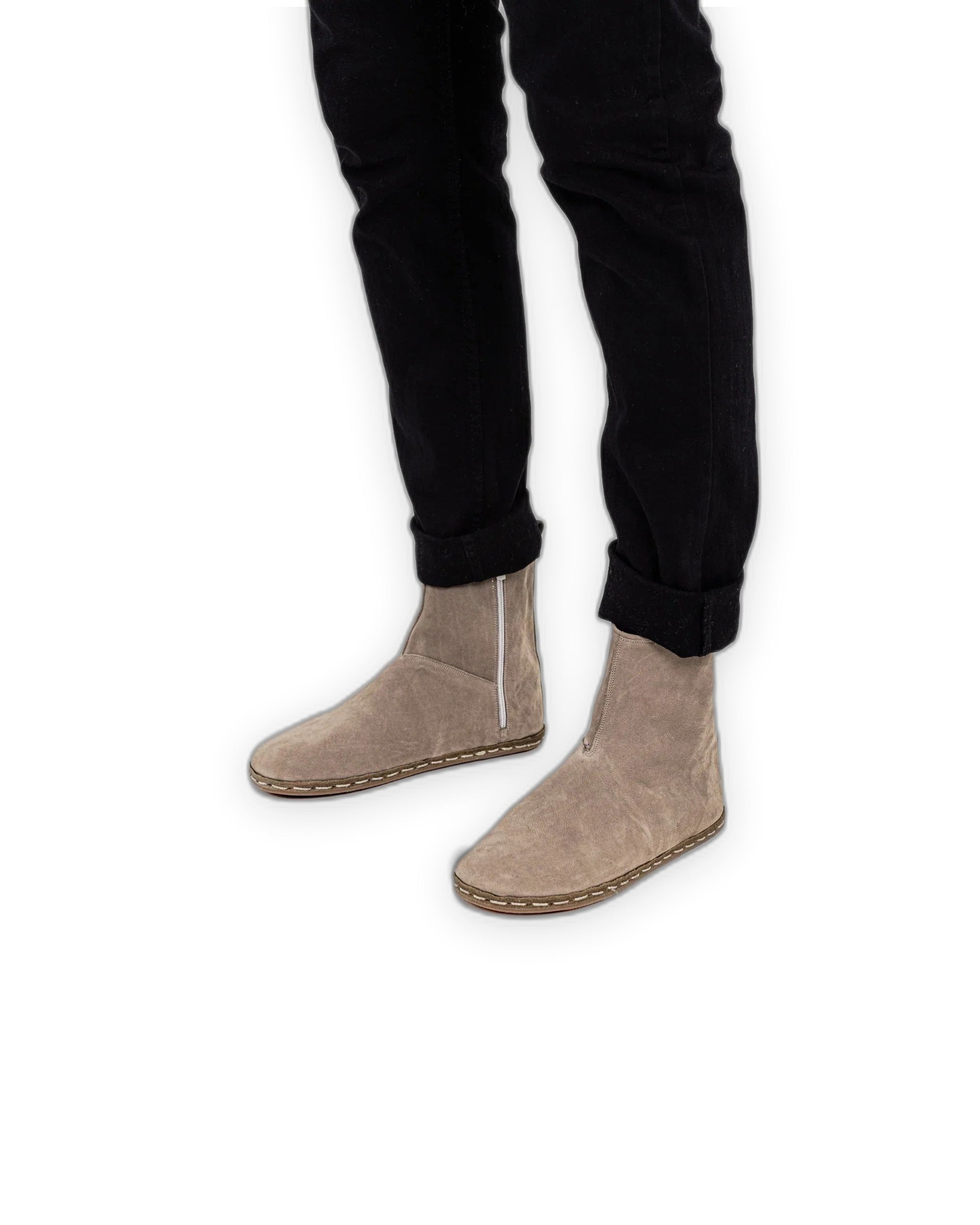 Women's Beige Chelsea Boots - Handcrafted Calf Leather Wide Toe Box | Bespoky