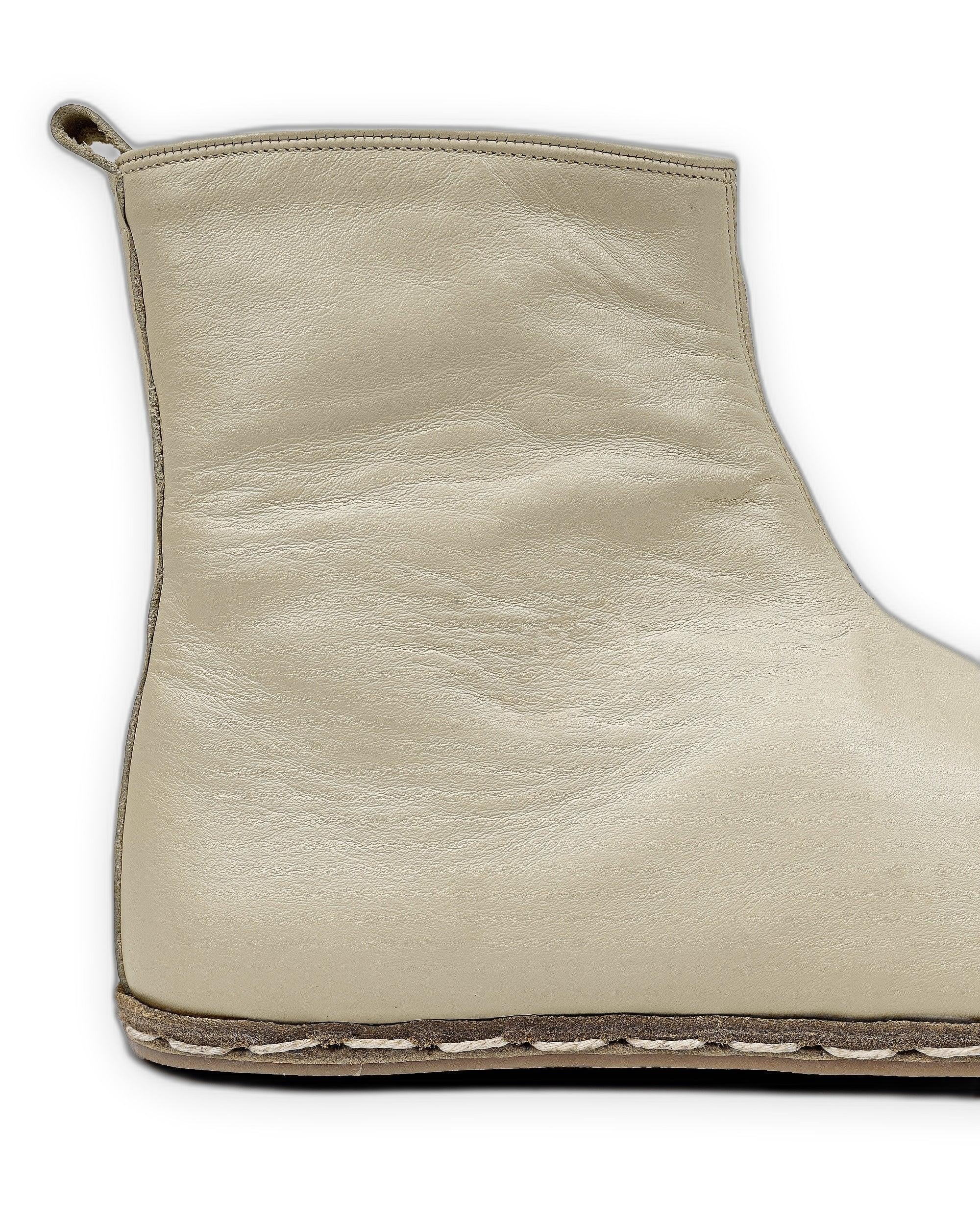 Back view Beige Chelsea Boots - Calf Leather Handcrafted | Bespoky