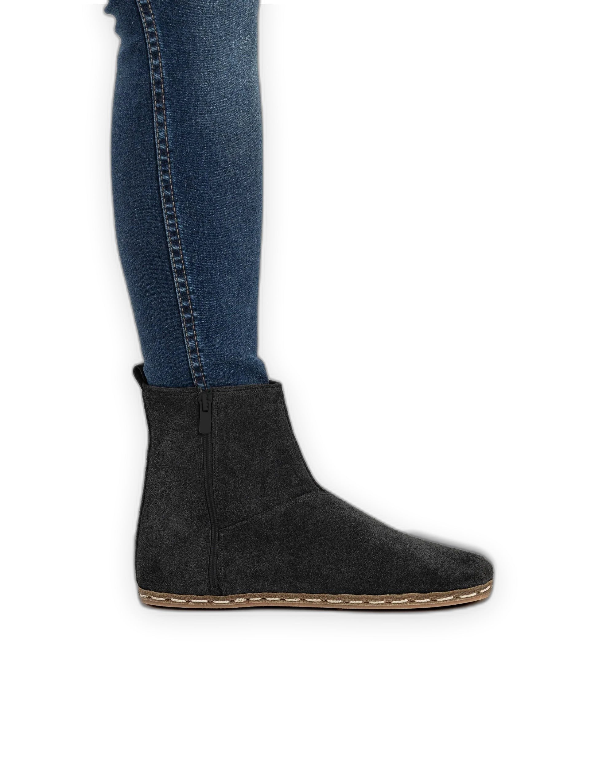 Pair Black Chelsea Boots - Barefoot Wide Toe Calf Leather | Bespoky