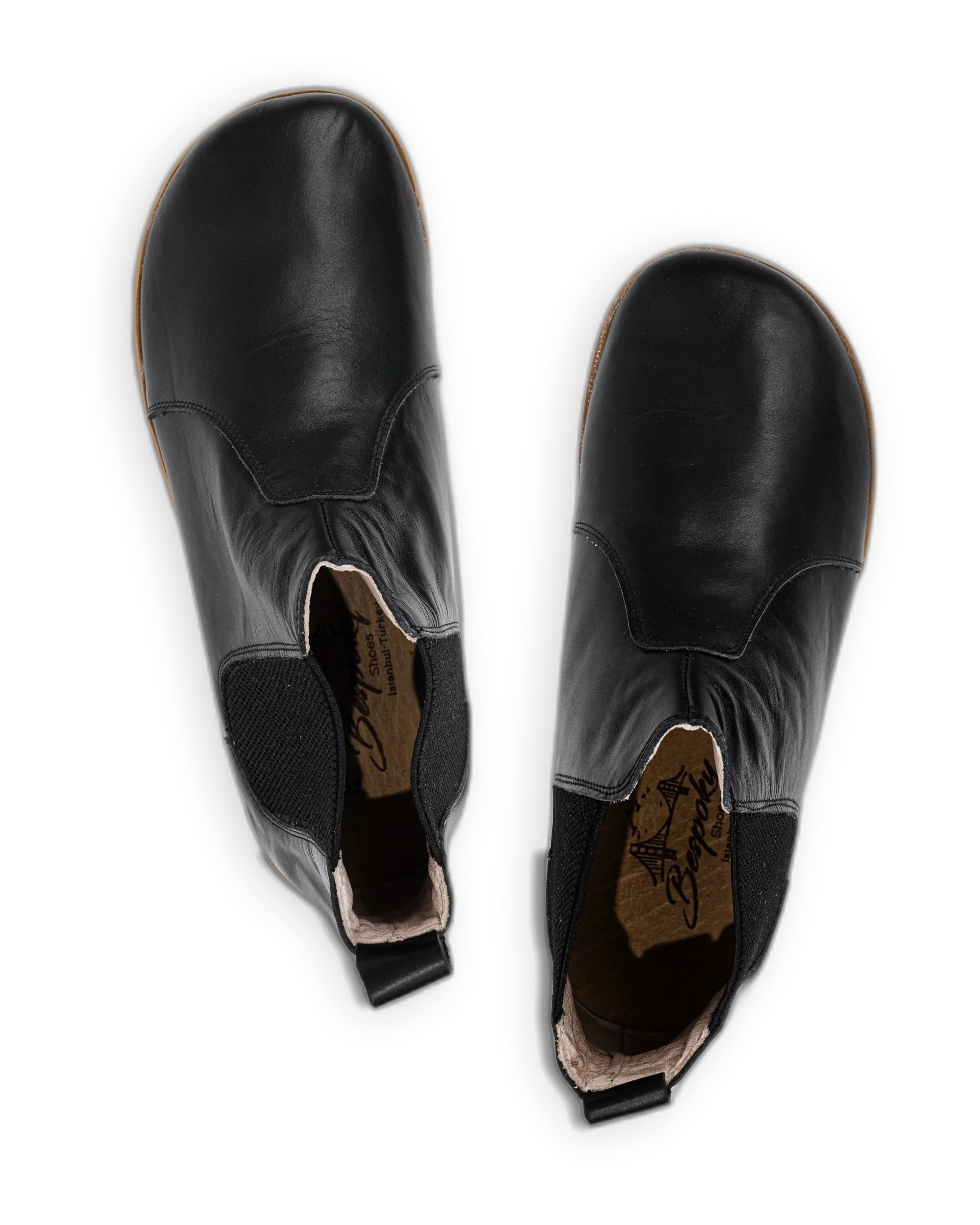 Side view Black Chelsea Boots - Calf Leather Zero Drop | Bespoky