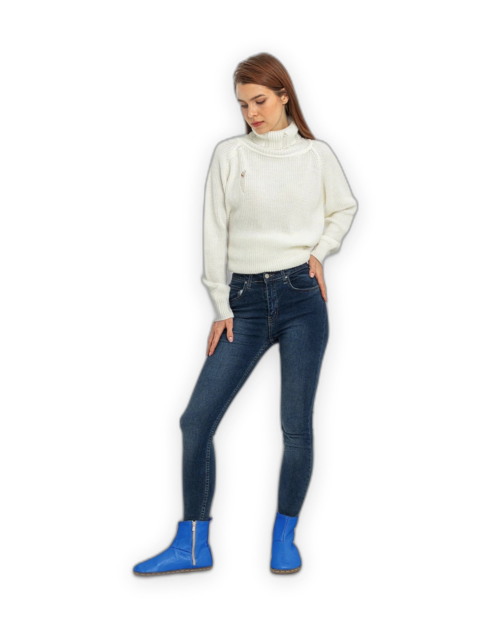 Top view Blue Chelsea Boots - Handcrafted Calf Leather | Bespoky