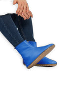 Women's Blue Chelsea Boots - Handcrafted Calf Leather Wide Toe Box | Bespoky