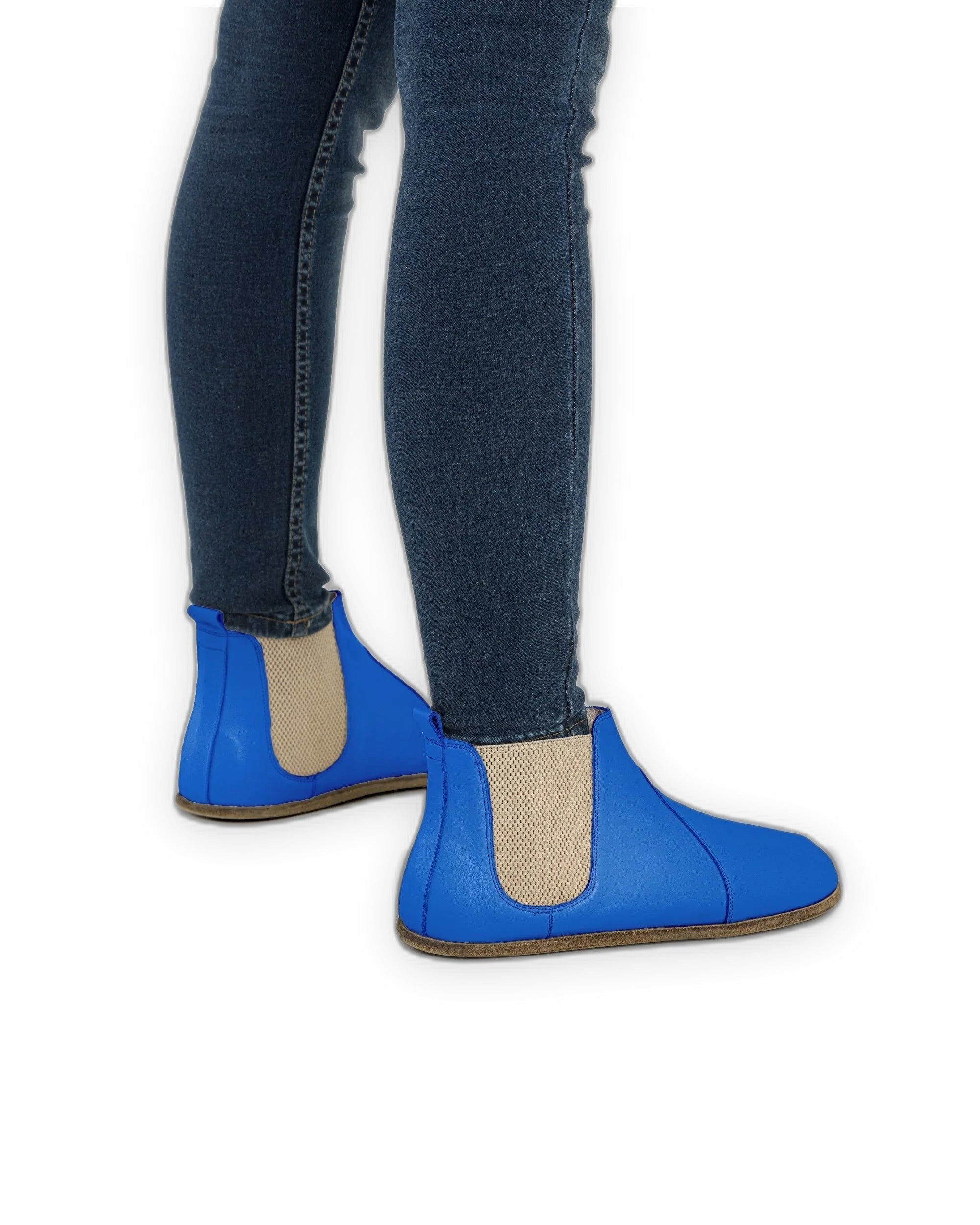 Detail Blue Chelsea Boots - Handcrafted Calf Leather Turkey | Bespoky