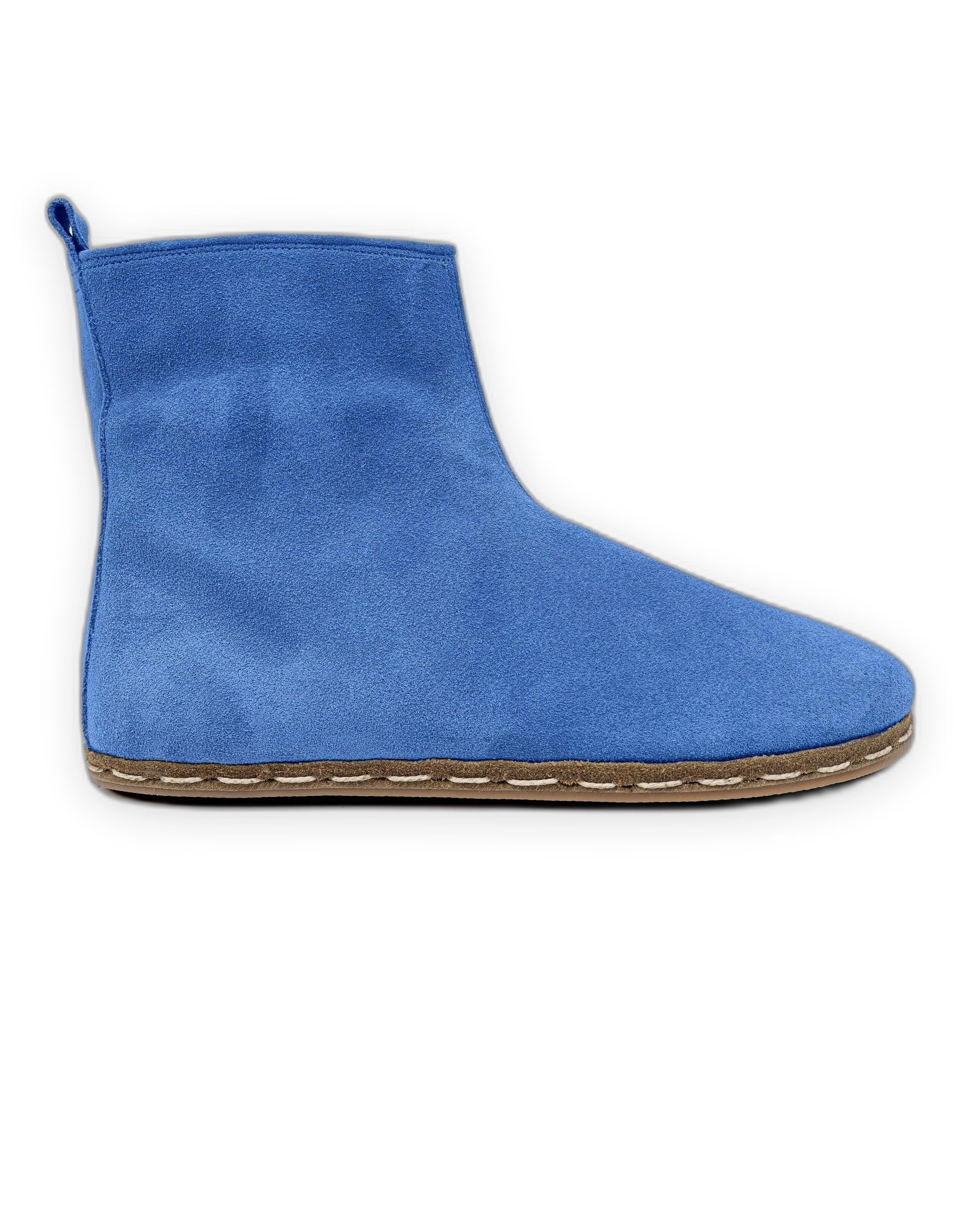 Side view Blue Chelsea Boots - Calf Leather Zero Drop | Bespoky
