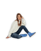 Pair Blue Chelsea Boots - Barefoot Wide Toe Calf Leather | Bespoky