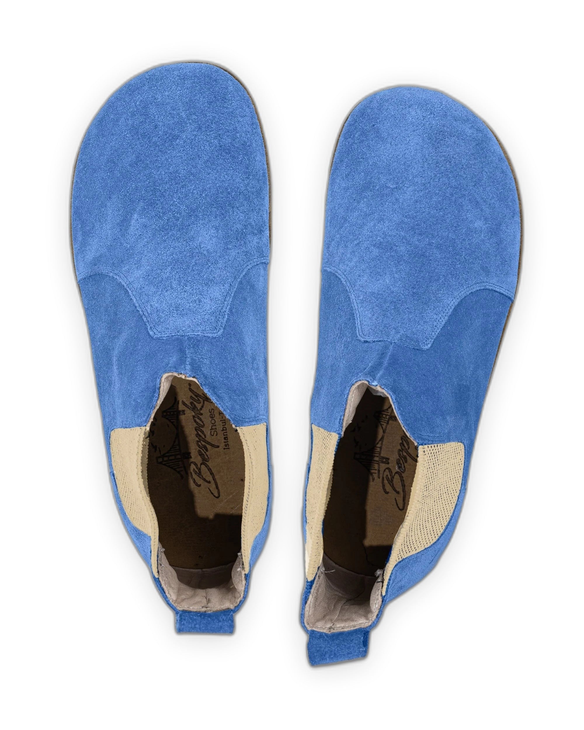 Side view Blue Chelsea Boots - Calf Leather Zero Drop | Bespoky