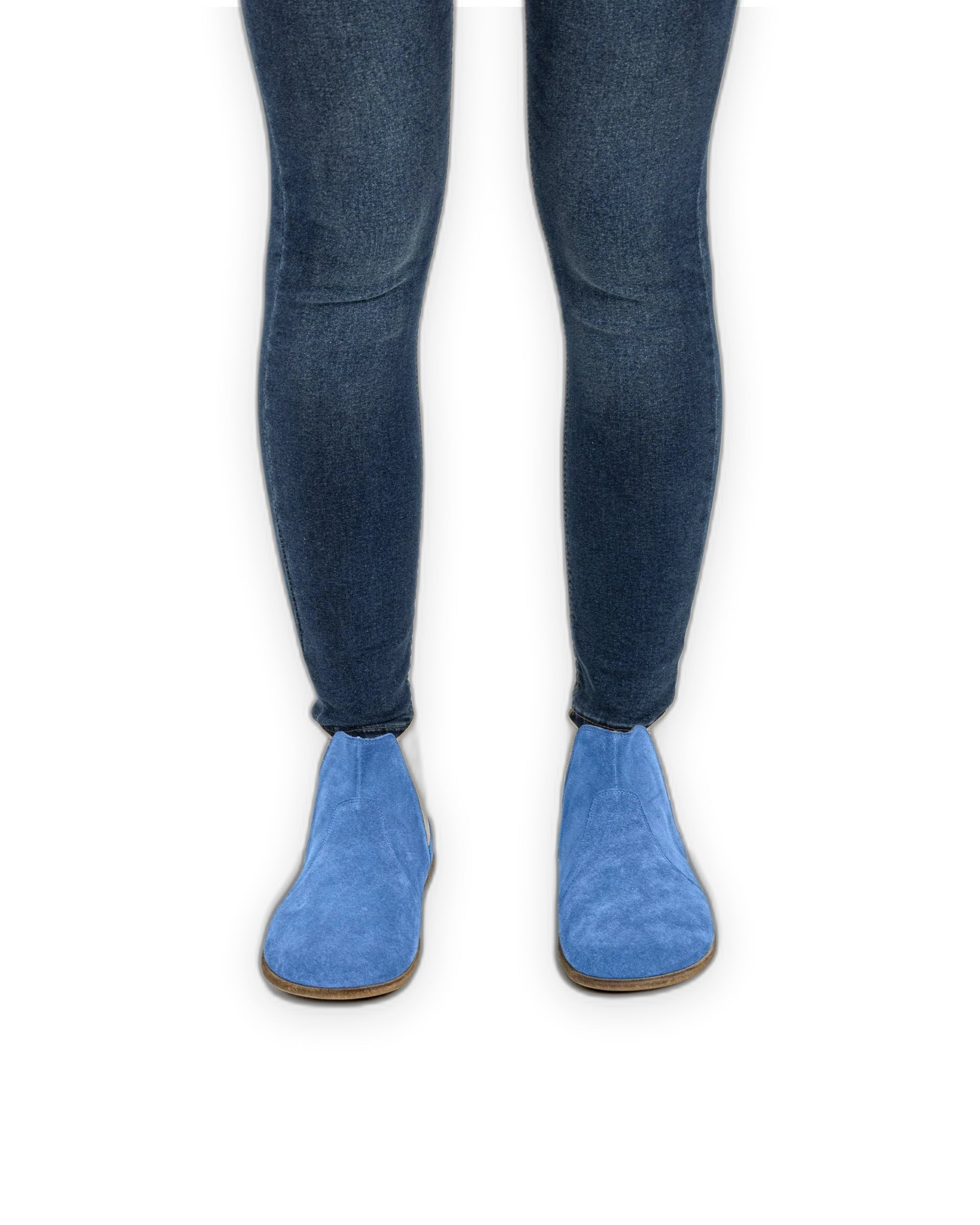 Detail Blue Chelsea Boots - Handcrafted Calf Leather Turkey | Bespoky