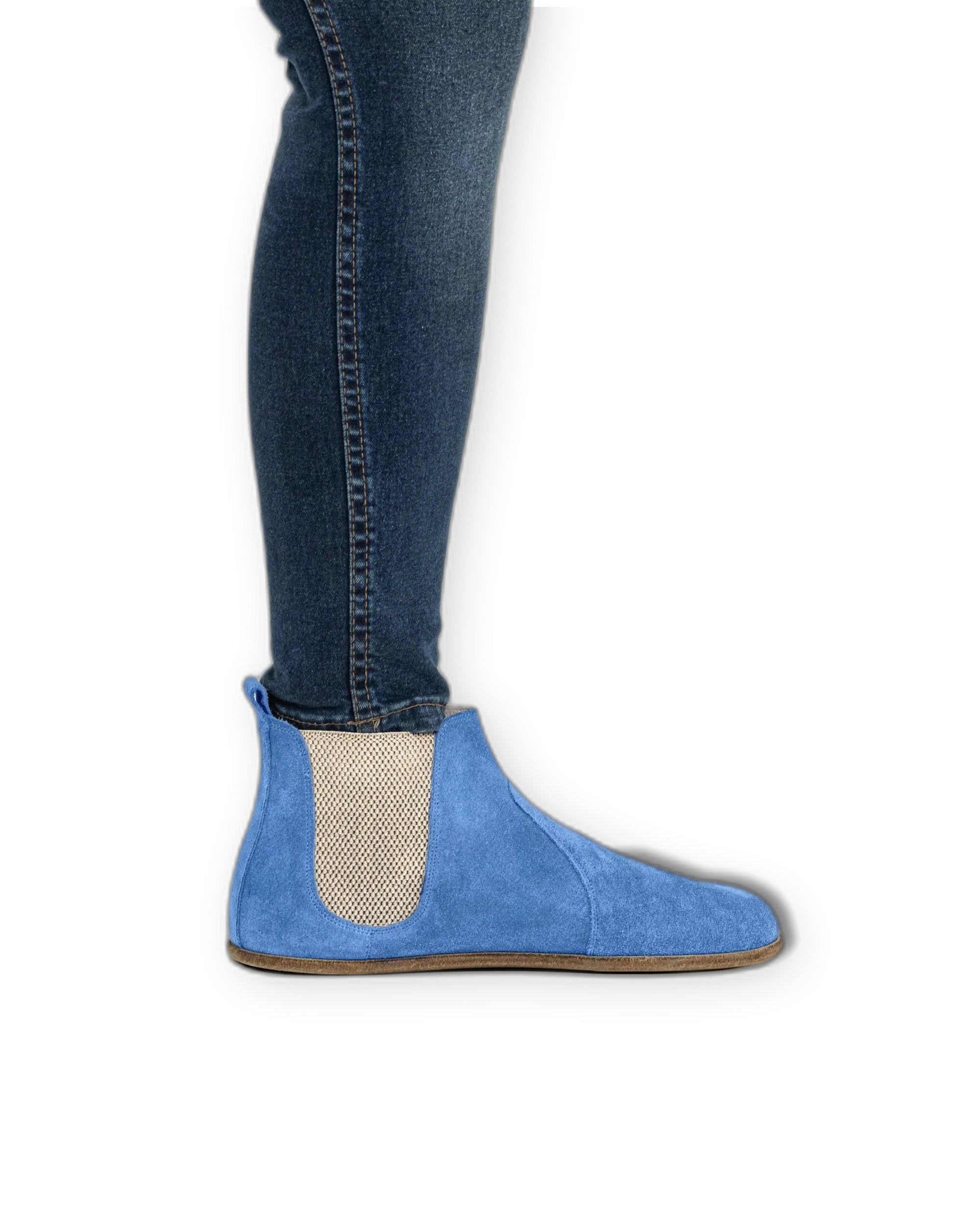 Back view Blue Chelsea Boots - Calf Leather Handcrafted | Bespoky