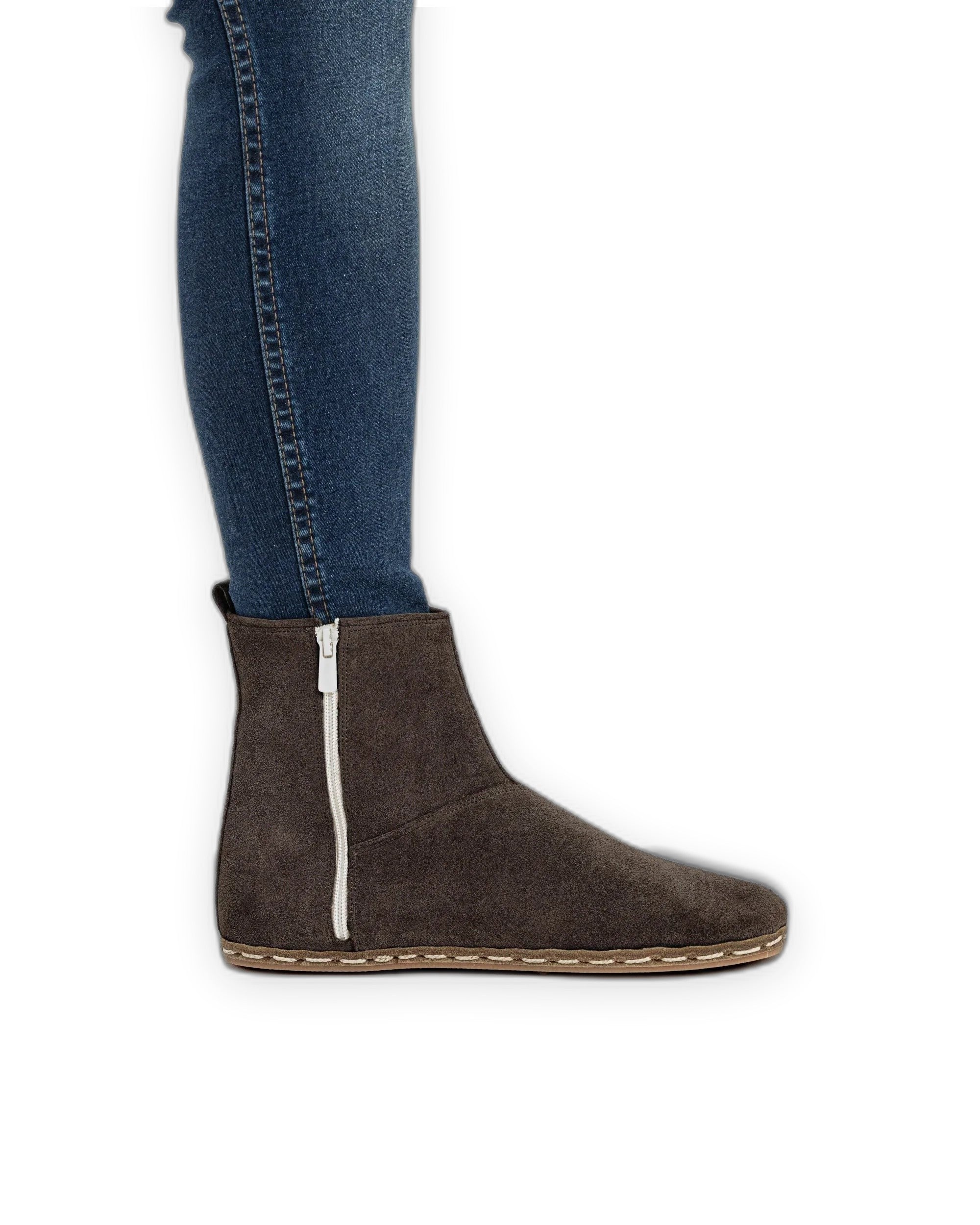 Pair Brown Chelsea Boots - Barefoot Wide Toe Calf Leather | Bespoky