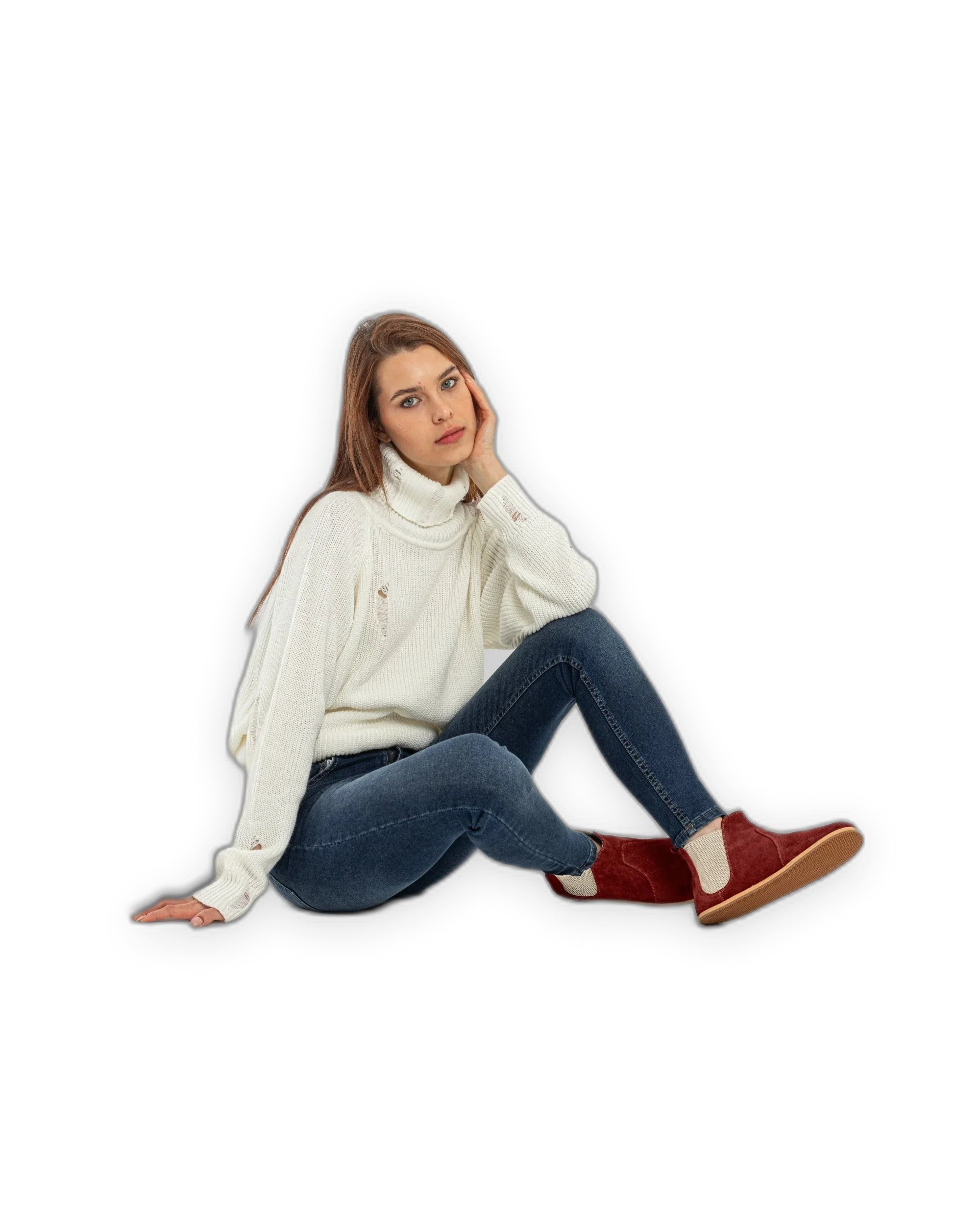 Pair Burgundy Chelsea Boots - Barefoot Wide Toe Calf Leather | Bespoky