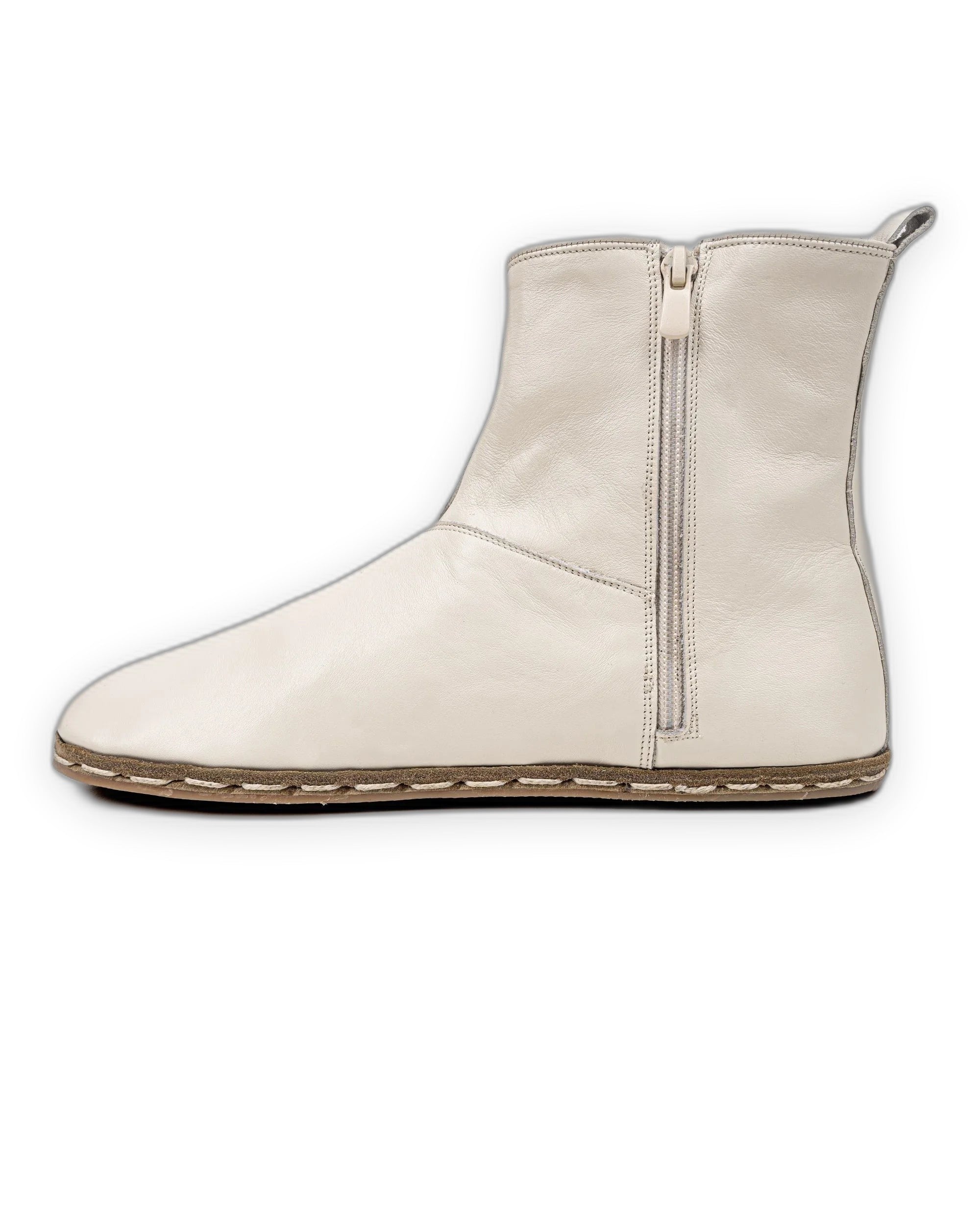 Pair Cream Chelsea Boots - Barefoot Wide Toe Calf Leather | Bespoky