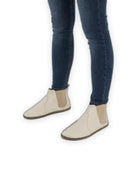 Side view Cream Chelsea Boots - Calf Leather Zero Drop | Bespoky