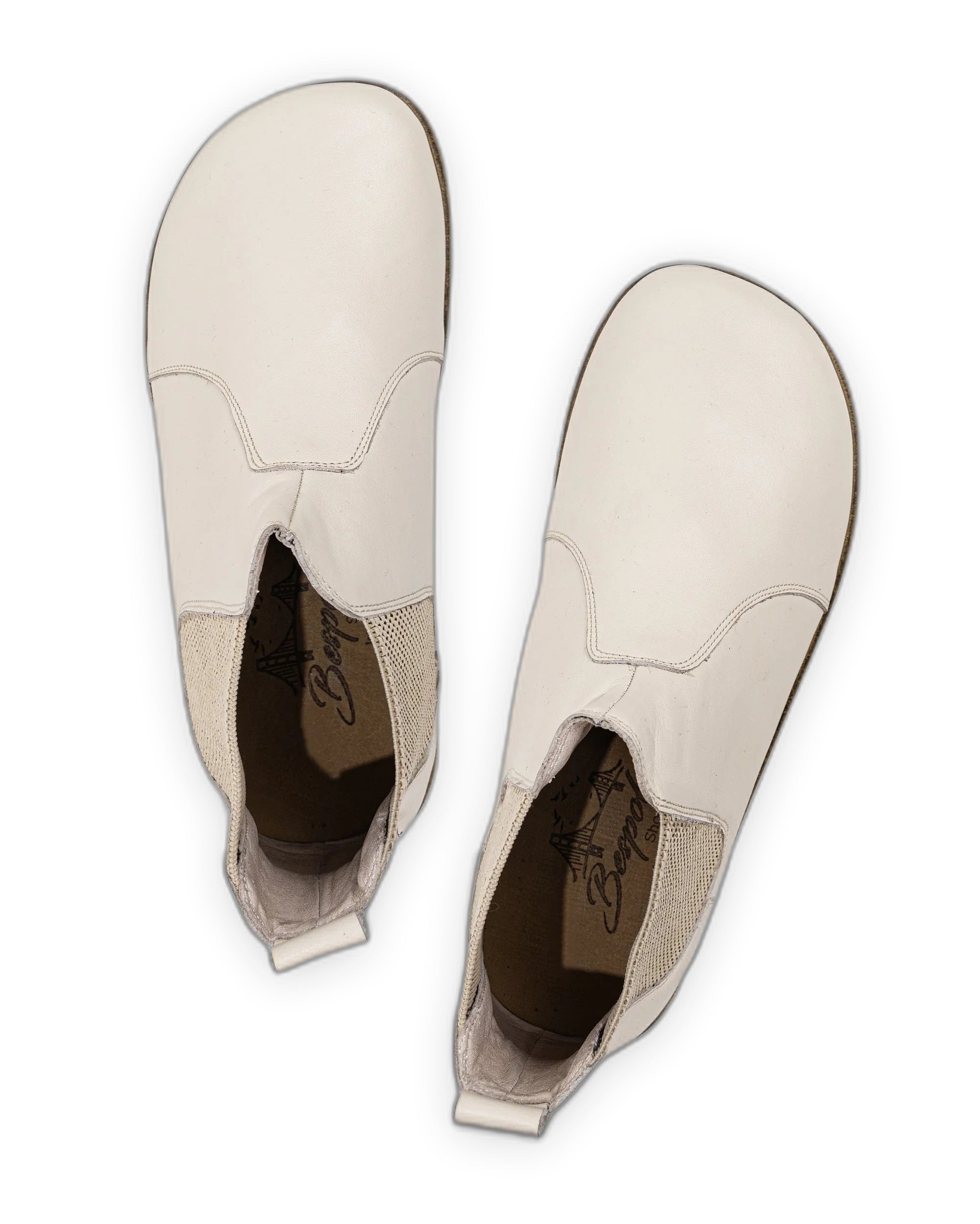 Sole detail Cream Chelsea Boots - Zero Drop Calf Leather | Bespoky